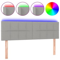 vidaXL Cabecero con LED de tela gris claro 144x5x78/88 cm
