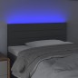 vidaXL Cabecero con LED de tela gris oscuro 100x5x78/88 cm