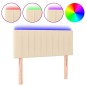 vidaXL Cabecero con LED de tela color crema 100x5x78/88 cm vidaXL Cabecero con LED de tela color crema 100x5x78/88 cm