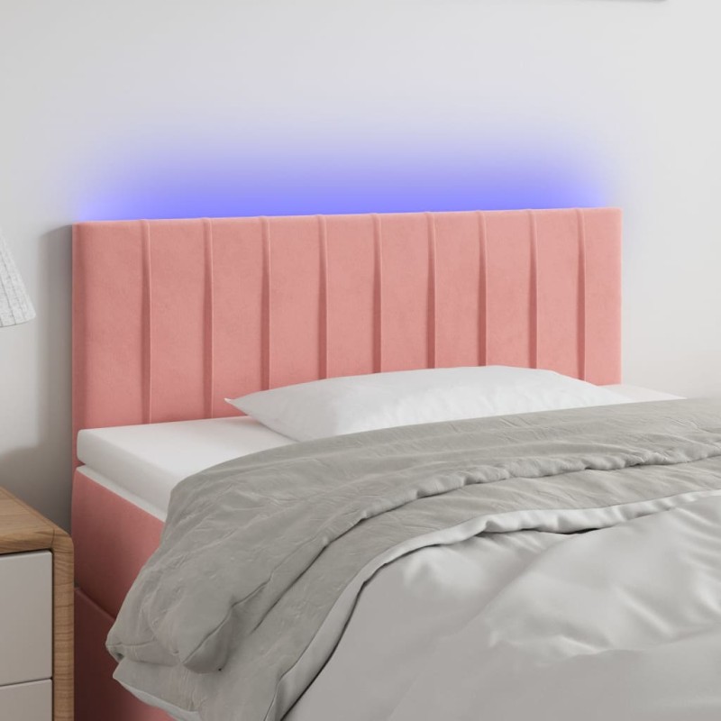 vidaXL Cabecero con LED de terciopelo rosa 80x5x78/88 cm vidaXL Cabecero con LED de terciopelo rosa 80x5x78/88 cm
