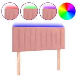 vidaXL Cabecero con LED de terciopelo rosa 80x5x78/88 cm