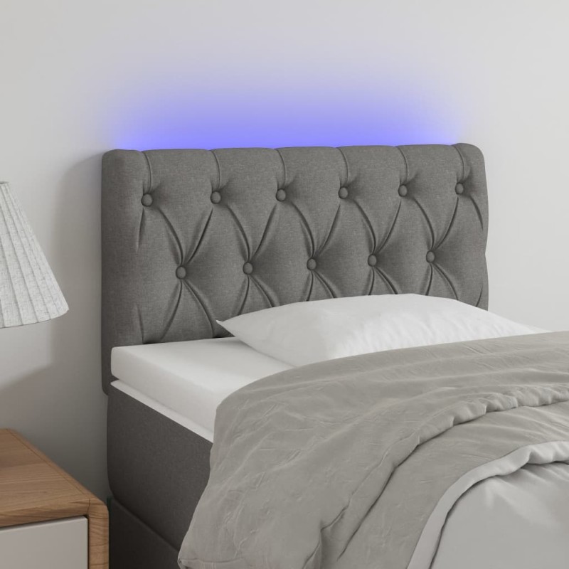 vidaXL Cabecero con LED de tela gris oscuro 80x7x78/88 cm vidaXL Cabecero con LED de tela gris oscuro 80x7x78/88 cm