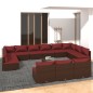 vidaXL Set de muebles de jardín 14 pzas y cojines ratán PE marrón vidaXL Set de muebles de jardín 14 pzas y cojines ratán PE marrón