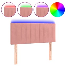 vidaXL Cabecero con LED de terciopelo rosa 90x5x78/88 cm