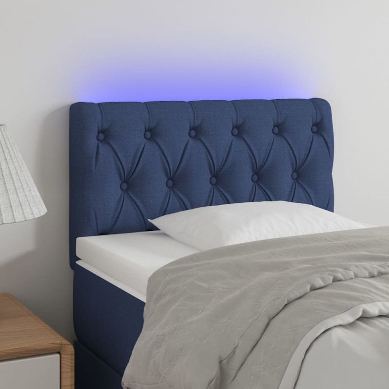 vidaXL Cabecero con LED de tela azul 80x7x78/88 cm vidaXL Cabecero con LED de tela azul 80x7x78/88 cm