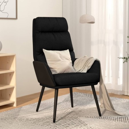 vidaXL Sillón de relax de tela negro