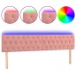 vidaXL Cabecero con LED de terciopelo rosa 200x7x78/88 cm vidaXL Cabecero con LED de terciopelo rosa 200x7x78/88 cm