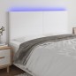vidaXL Cabecero con luces LED cuero sintético blanco 180x5x118/128 cm vidaXL Cabecero con luces LED cuero sintético blanco 180x5x118/128 cm