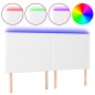 vidaXL Cabecero con luces LED cuero sintético blanco 180x5x118/128 cm vidaXL Cabecero con luces LED cuero sintético blanco 180x5x118/128 cm