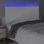 vidaXL Cabecero con luces LED cuero sintético blanco 180x5x118/128 cm vidaXL Cabecero con luces LED cuero sintético blanco 180x5x118/128 cm