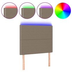 vidaXL Cabecero con luces LED tela gris taupe 90x5x118/128 cm