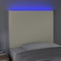 vidaXL Cabecero con luces LED cuero sintético crema 80x5x118/128 cm vidaXL Cabecero con luces LED cuero sintético crema 80x5x118/128 cm