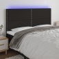 vidaXL Cabecero con luces LED tela negro 180x5x118/128 cm vidaXL Cabecero con luces LED tela negro 180x5x118/128 cm