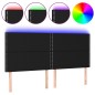 vidaXL Cabecero con luces LED tela negro 180x5x118/128 cm vidaXL Cabecero con luces LED tela negro 180x5x118/128 cm