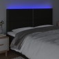 vidaXL Cabecero con luces LED tela negro 180x5x118/128 cm vidaXL Cabecero con luces LED tela negro 180x5x118/128 cm