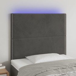 vidaXL Cabecero con luces LED terciopelo gris oscuro 90x5x118/128 cm