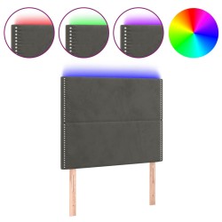 vidaXL Cabecero con luces LED terciopelo gris oscuro 90x5x118/128 cm