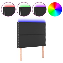 vidaXL Cabecero con luces LED cuero sintético negro 80x5x118/128 cm