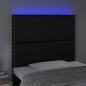 vidaXL Cabecero con luces LED cuero sintético negro 100x5x118/128 cm vidaXL Cabecero con luces LED cuero sintético negro 100x5x118/128 cm