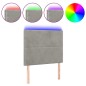 vidaXL Cabecero con luces LED terciopelo gris claro 80x5x118/128 cm vidaXL Cabecero con luces LED terciopelo gris claro 80x5x118/128 cm