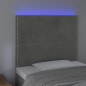 vidaXL Cabecero con luces LED terciopelo gris claro 80x5x118/128 cm vidaXL Cabecero con luces LED terciopelo gris claro 80x5x118/128 cm