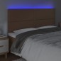 vidaXL Cabecero con luces LED cuero sintético marrón 180x5x118/128 cm vidaXL Cabecero con luces LED cuero sintético marrón 180x5x118/128 cm