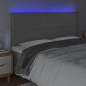 vidaXL Cabecero con luces LED cuero sintético gris 200x5x118/128 cm vidaXL Cabecero con luces LED cuero sintético gris 200x5x118/128 cm
