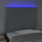 vidaXL Cabecero con luces LED tela gris claro 90x5x118/128 cm vidaXL Cabecero con luces LED tela gris claro 90x5x118/128 cm