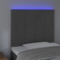 vidaXL Cabecero con luces LED terciopelo gris oscuro 100x5x118/128 cm vidaXL Cabecero con luces LED terciopelo gris oscuro 100x5x118/128 cm