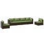 vidaXL Set muebles de jardín 6 piezas y cojines ratán sintético marrón