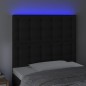 vidaXL Cabecero con luces LED cuero sintético negro 100x5x118/128 cm vidaXL Cabecero con luces LED cuero sintético negro 100x5x118/128 cm