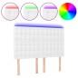 vidaXL Cabecero con luces LED cuero sintético blanco 144x5x118/128 cm vidaXL Cabecero con luces LED cuero sintético blanco 144x5x118/128 cm
