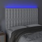 vidaXL Cabecero con luces LED cuero sintético blanco 144x5x118/128 cm vidaXL Cabecero con luces LED cuero sintético blanco 144x5x118/128 cm
