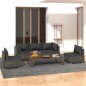 vidaXL Set de muebles de jardín 5 pzas y cojines ratán sintético gris vidaXL Set de muebles de jardín 5 pzas y cojines ratán sintético gris