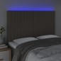 vidaXL Cabecero con luces LED tela gris taupe 144x5x118/128 cm vidaXL Cabecero con luces LED tela gris taupe 144x5x118/128 cm