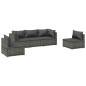 vidaXL Set de muebles de jardín 5 pzas y cojines ratán sintético gris vidaXL Set de muebles de jardín 5 pzas y cojines ratán sintético gris