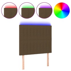 vidaXL Cabecero con luces LED tela marrón oscuro 80x5x118/128 cm