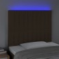 vidaXL Cabecero con luces LED tela marrón oscuro 80x5x118/128 cm vidaXL Cabecero con luces LED tela marrón oscuro 80x5x118/128 cm