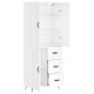 vidaXL Aparador alto madera contrachapada blanco brillo 69,5x34x180 cm vidaXL Aparador alto madera contrachapada blanco brillo 69,5x34x180 cm