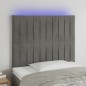vidaXL Cabecero con luces LED terciopelo gris claro 90x5x118/128 cm vidaXL Cabecero con luces LED terciopelo gris claro 90x5x118/128 cm