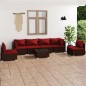 vidaXL Set muebles de jardín 7 piezas y cojines ratán sintético marrón vidaXL Set muebles de jardín 7 piezas y cojines ratán sintético marrón