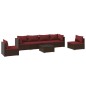 vidaXL Set muebles de jardín 7 piezas y cojines ratán sintético marrón vidaXL Set muebles de jardín 7 piezas y cojines ratán sintético marrón