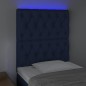 vidaXL Cabecero con luces LED tela azul 80x7x118/128 cm vidaXL Cabecero con luces LED tela azul 80x7x118/128 cm