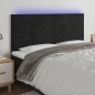 vidaXL Cabecero con luces LED terciopelo negro 200x5x118/128 cm vidaXL Cabecero con luces LED terciopelo negro 200x5x118/128 cm