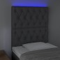 vidaXL Cabecero con luces LED tela gris oscuro 80x7x118/128 cm vidaXL Cabecero con luces LED tela gris oscuro 80x7x118/128 cm