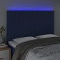vidaXL Cabecero con luces LED tela azul 144x5x118/128 cm vidaXL Cabecero con luces LED tela azul 144x5x118/128 cm