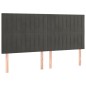 vidaXL Cabecero con luces LED terciopelo gris oscuro 180x5x118/128 cm vidaXL Cabecero con luces LED terciopelo gris oscuro 180x5x118/128 cm