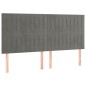 vidaXL Cabecero con luces LED terciopelo gris claro 160x5x118/128 cm vidaXL Cabecero con luces LED terciopelo gris claro 160x5x118/128 cm