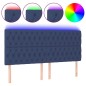 vidaXL Cabecero con luces LED tela azul 180x7x118/128 cm vidaXL Cabecero con luces LED tela azul 180x7x118/128 cm