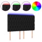 vidaXL Cabecero con luces LED tela negro 160x7x118/128 cm